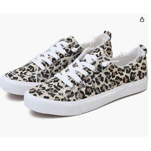 Leopard Print Canvas Sneakers